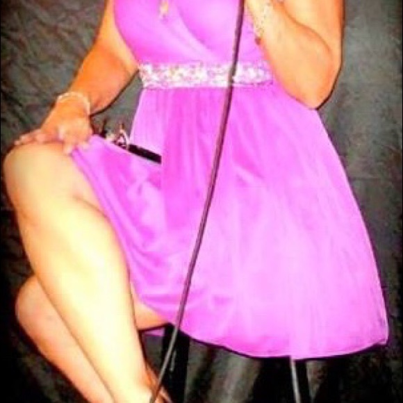 Cocktail Dress- Purple. Pretty detail. - Picture 1 of 4